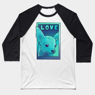 blue chihuahua LOVE pop art design Baseball T-Shirt